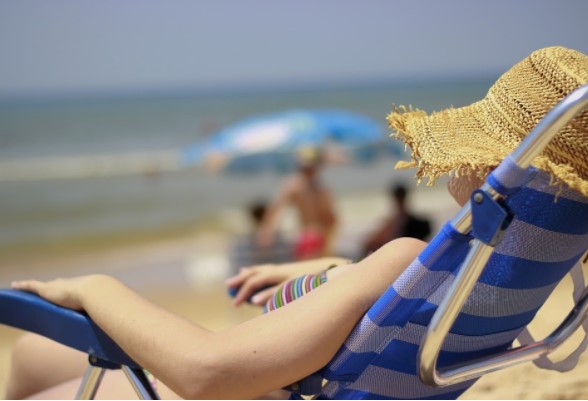 chica en la playa