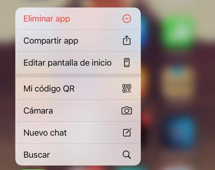 menú secreto de whatsapp