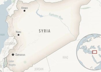 This is a locator map for Syria with its capital, Damascus. (AP Photo)