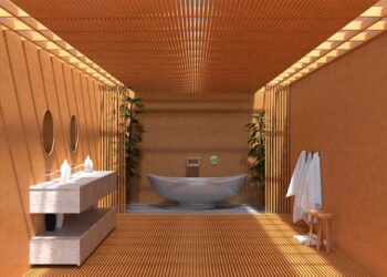 Baño estilo sauna