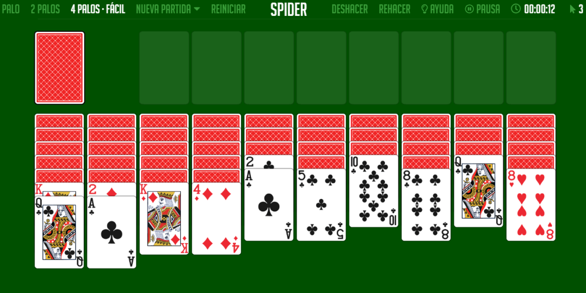 Solitario Spider 4 Palos: El Juego de Cartas Más Desafiante para Mentes Analíticas